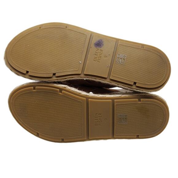Eileen Fisher Women Tan Timor Espadrille Leather Wedge Sandals Size 9 Casual - Picture 8 of 9